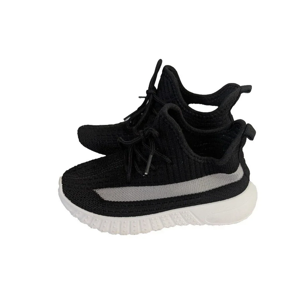 Shein Kids Black & White Gym Shoes Size 1 (32)